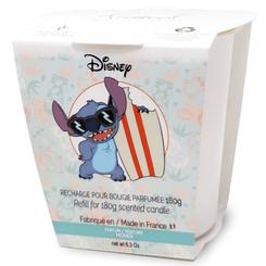 Recambio vela perfumada Disney Stitch 180g con un aroma Monoi de 50 a 60 horas de combustión Este recambio viene en un recipiente de plástico 60% reciclado y 100% reciclable