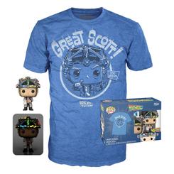 Pack compuesto por una camiseta de Doc  y una figura de Doc  realizada en vinilo perteneciente a la línea Pop! de Funko. La figura tiene una altura aproximada de 9 cm., y está basada en la saga