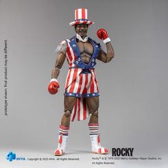 La potencia y el carisma de Apollo Creed toman forma en esta impresionante figura articulada de la línea Exquisite Super Series de Hiya Toys. Directamente inspirada en la película original Rocky (1976)