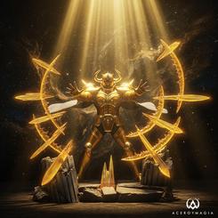 La figura Saint Seiya Aldebaran Tauro entra en escena como un bloque de oro detenido justo antes del impacto. La armadura, los arcos de energía y la base rocosa convierten esta estatua 1/10 en una pieza con presencia inmediata