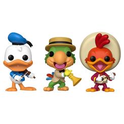 La energía del clásico animado queda reunida en el Blíster 3 figuras POP Disney Los Tres Caballeros, un conjunto que presenta a Donald Duck, José Carioca y Panchito Pistoles, con la estética Funko y una presentación conjunta llena de color y alegría.