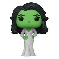 Figura de She Hulk Gala realizada en vinilo perteneciente a la línea Pop! de Funko. La figura tiene una altura aproximada de 9 cm., y está realizada para She Hulk  . La línea de figuras POP! Vinyl 