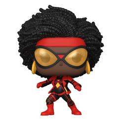 Figura de Spider-Woman realizada en vinilo perteneciente a la línea Pop! de Funko. La figura tiene una altura aproximada de 9 cm., y está basada en Spider-Man: Across the Spider-Versen.