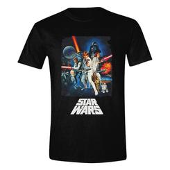 La camiseta "Star Wars: A New Hope – Retro Poster" rinde homenaje a la película que cambió para siempre la historia del cine. Con un diseño inspirado en los carteles clásicos de 1977