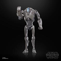 Explora la formidable Figura Superdroide de combate de Star Wars Episode II en la línea Black Series. Con una altura de 15 cm, esta figura de acción captura la esencia amenazante de los Super Battle Droids