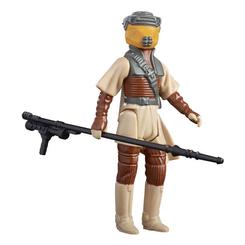 Para salvar a Han Solo, la princesa Leia se disfraza como el cazarrecompensas Boushh y se infiltra en el palacio de Jabba el Hutt. Esta figura a escala de 9,5 cm de la Colección Retro 