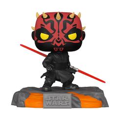 Explora la galaxia muy, muy lejana con esta increíble figura Pop! Deluxe de Star Wars. Presentamos el temible Darth Maul, uno de los villanos más icónicos de la saga.