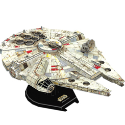 Puzzle 3D del Halcón Milenario basada en la saga de Star Wars. A pesar de sus orígenes modestos y su exterior destartalado, el Millennium Falcon, que hizo el Corredor de Kessel
