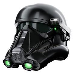¡Prepárate para imponer respeto en la galaxia con el Casco Electrónico Imperial Death Trooper de la Black Series inspirado en Rogue One: Una historia de Star Wars! Esta réplica a escala 1:1 