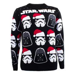 Precioso jersey de Navidad de Darth Vader y Stormtrooper basado en la popular saga de Star Wars. Este simpático suéter está realizado en 100% acrílico. Pon un toque de magia