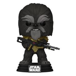 Figura Krrsantan realizada en vinilo perteneciente a la línea Pop! de Funko. La figura tiene una altura aproximada de 9 cm., y está basada en The Book of Boba Fett.  La línea de figuras POP! Vinyl 