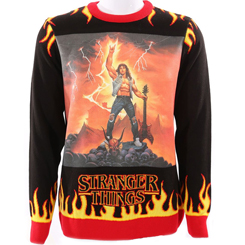 Precioso jersey de Navidad de Hellfire Eddie basado en la popular serie de Stranger Things. Este simpático suéter está realizado en 100% acrílico. Pon un toque de magia a la temporada de Navidad
