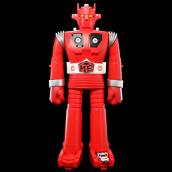 Una imponente silueta metálica se alza con fuerza sobre la nostalgia del mecha clásico, fusionando escala, detalle y presencia en una sola figura colosal. La figura articulada de Super Robot Mach Baron