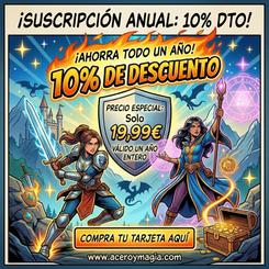 ¡Forja tu destino de ahorro legendario!
Desbloquea un año entero de poder con la Tarjeta de Suscripción Anual "Acero y Magia"