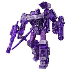 Una silueta morada emerge con la autoridad de un líder Decepticon: la figura Megatron Age of the Primes Transformers lleva al estante una versión oscura y contundente del gran antagonista de la saga. 