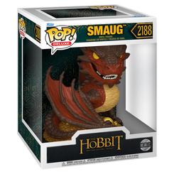 Figura Funko POP! Deluxe de Smaug de The Hobbit, realizada en vinilo y con acabado Metallic. Representa al dragón sobre su tesoro, con grandes alas plegadas, y corresponde al número 2188.