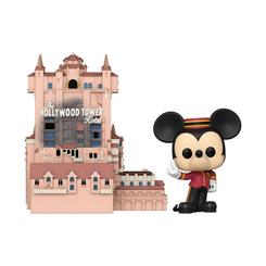 Figura de  Hollywood Tower Hotel and Mickey Mouse realizada en vinilo perteneciente a la línea Pop! de Funko. La figura tiene una altura aproximada de 9 cm., y está realizada para el WDW 50th Anniversary