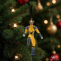 Adorno de Navidad de Wolverine de Marvel en resina con cinta para colgar, ideal para decorar el árbol con el icónico personaje de los X-Men.
