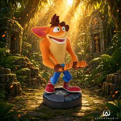 Soporte Cable Guy de 21 cm inspirado en Crash Bandicoot 4 para sujetar mandos y teléfonos inteligentes. Compatible con mandos PS5 DualSense, Xbox Series y iPhone, sin incluir cable de carga.