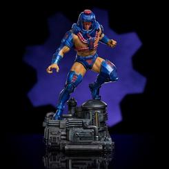 Subiendo sobre una base formada por elementos mecánicos y tecnológicos, el heroico guerrero multifacético de Eternia se revela listo para la acción. Como gladiador futurista