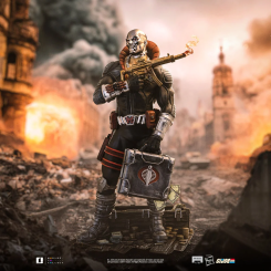 Figura Destro de G.I Joe a escala 1/10 con detalles pintados a mano, máscara metálica y base con elementos de la saga. Una pieza que destaca por su presencia y acabado para coleccionistas.