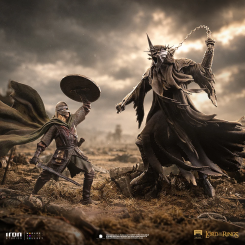 Figura Éowyn vs Witch King Deluxe de The Lord of the Rings a escala 1/10 en polystone y pintada a mano. Incluye las figuras de Éowyn y el Witch King sobre una base temática que recrea el campo de batalla de Pelennor.