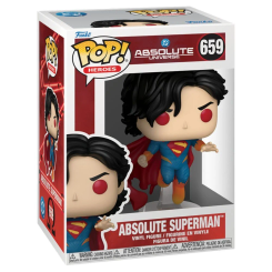 Figura POP Absolute Superman de DC Comics en vinilo con caja regalo. Representa al superhéroe con diseño característico de la línea Absolute Universe y estilo POP compacto para coleccionistas.