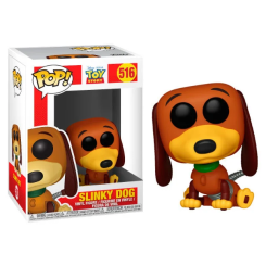 Figura POP Disney Pixar Toy Story Slinky Dog de vinilo con 9 cm de altura. Presentada en caja regalo con ventana, reproduce al personaje con su cuerpo de muelle y colores originales.