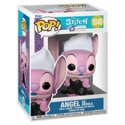 Figura POP Disney Stitch Angel as Ursula en vinilo con caja regalo. Representa a Angel disfrazada de Ursula, combinando dos personajes icónicos de Disney en un diseño estilizado y coleccionable.