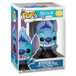 Figura POP Disney Stitch as Hades en vinilo con caja regalo. Representa a Stitch disfrazado de Hades con detalles característicos y un diseño original dentro de la colección Disney POP.