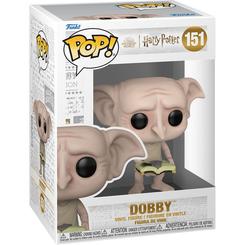 Figura POP Harry Potter 20th Dobby de vinilo con 9 cm de altura. Representa al elfo doméstico sosteniendo un libro y viene en caja regalo con ventana para exposición.