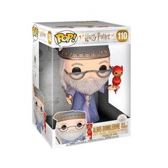 Figura POP Harry Potter de Albus Dumbledore con Fawkes de vinilo y 25 cm de altura. Presentada en caja regalo con ventana, ideal para coleccionistas y fans de la saga.