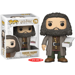 Figura POP de Hagrid de Harry Potter con caja de pastel, fabricada en vinilo y con una altura aproximada de 15 cm. Presentada en caja con ventana para coleccionistas.