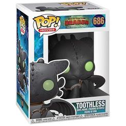 Figura POP How to Train your Dragon 3 Toothless de vinilo con 9 cm de altura. Representa a Toothless con detalles de escamas, cola roja y ojos verdes, en caja regalo con ventana para coleccionistas.