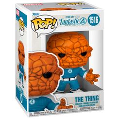 Figura POP Marvel Los 4 Fantasticos La Cosa de vinilo con 9 cm de altura. Representa al personaje con su piel rocosa y traje azul, ideal para coleccionistas y fans del universo Marvel.