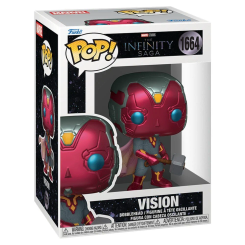Figura POP Marvel Studios The Infinity Saga Vision with Mjolnir en vinilo con caja regalo. Representa a Vision con el martillo Mjolnir en el característico estilo POP.