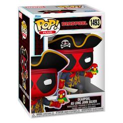 Figura POP Plus Marvel Deadpool - Deadpool as Long John Silver de vinilo con 9 cm de altura. Representa a Deadpool como pirata con sombrero, loro y espada, en caja regalo para coleccionistas.