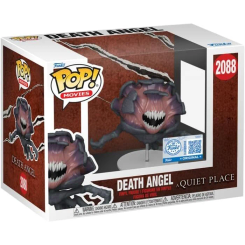 Figura POP Premium A Quiet Place Death Angel Exclusive en vinilo con diseño detallado y acabado exclusivo. Representa a la criatura Death Angel de la película A Quiet Place: Día 1 en una pose dinámica con soporte transparente.