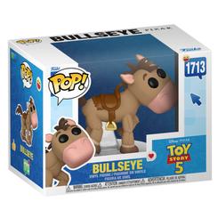 Figura POP Premium Disney Pixar Toy Story 5 Bullseye en vinilo con base transparente y caja regalo, ideal para coleccionistas y fans de la saga Toy Story.