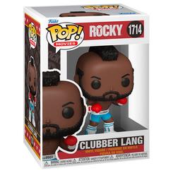 Figura POP de Clubber Lang de Rocky Balboa en vinilo de 9 cm, con guantes rojos y pantalones azules, presentada en caja de regalo para coleccionistas y fans del boxeo.