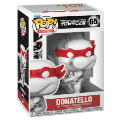Figura POP de Donatello de Teenage Mutant Ninja Turtles en vinilo, presentada en caja regalo con ventana para exposición. Diseño característico de Funko POP con detalles del personaje en formato coleccionable.