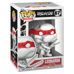Figura POP Teenage Mutant Tortugas Leonardo en vinilo con caja regalo transparente. Representa a Leonardo con sus katanas y banda roja, ideal para coleccionistas y fans de las Tortugas Ninja.