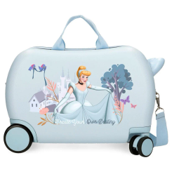 Maleta trolley ABS de 45 cm con diseño de Cenicienta de Disney, fabricada en ABS y equipada con 4 ruedas, 2 multidireccionales, ideal para niños en viajes cortos o como equipaje de mano.