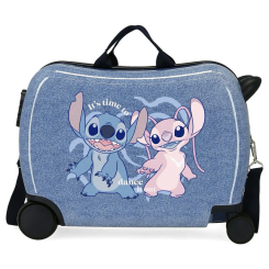 Maleta trolley ABS Dance It Out Stitch Disney de 50 cm con diseño de Stitch y Angel, fabricada en ABS con cierre TSA, 4 ruedas dobles multidireccionales y sistema expandible con organizador interior.