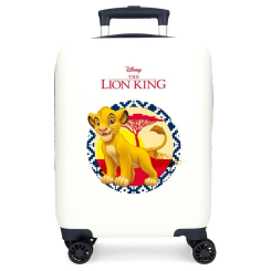 Maleta trolley ABS de 50 cm inspirada en El Rey León de Disney, con cierre TSA, ruedas multidireccionales y sistema expandible. Incluye organizador interior para un equipaje ordenado.