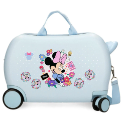 Maleta trolley ABS Flowers Minnie Disney de 45 cm con diseño floral y ruedas multidireccionales. Fabricada en ABS, ligera y resistente, ideal para viajes infantiles y fans de Minnie Mouse.