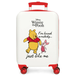 Maleta trolley ABS de 50 cm con diseño de Piglet y Winnie The Pooh, fabricada en ABS con cierre TSA, ruedas multidireccionales y sistema expandible para mayor capacidad y comodidad en los viajes.