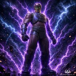 Figura Sentinel de la serie Sofvi Masterpiece de Marvel, con 60 cm de altura, vinilo y ojos LED intercambiables. Incluye 6 manos, placas faciales y pectorales intercambiables, base temática y minifigura de Doctor Doom.