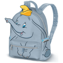 Mochila urbana Dumbo Disney de 29x25x16 cm con compartimento principal, bolsillo delantero y laterales, además de forro interior con bolsillo con cremallera para organizar objetos.
