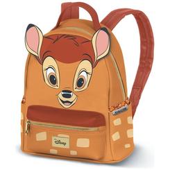 Mochila urbana Bambi Disney de 29x25x16 cm con compartimento principal, bolsillo delantero y laterales, fabricada por Karactermania con diseño oficial y orejas tridimensionales del personaje.